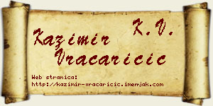 Kazimir Vračaričić vizit kartica